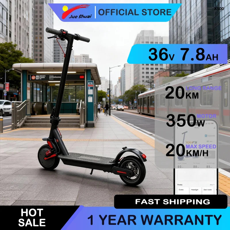 Foldable Smart Electric Scooter for Commuting 36V 500W Motor Escooter 25 Miles Long Range Smart Adult Electric Scooter for APP