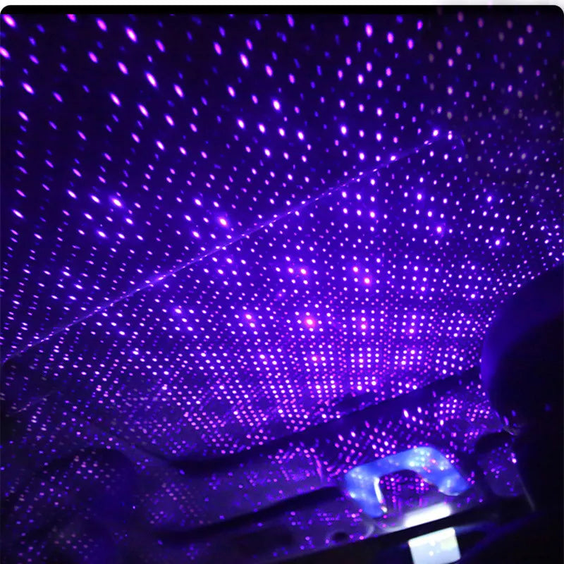 Car Romantic LED Starry Sky Night Light 5V USB Powered Galaxy Star Projector Lamp for Car Roof Room Ceiling Decor Plug and Play