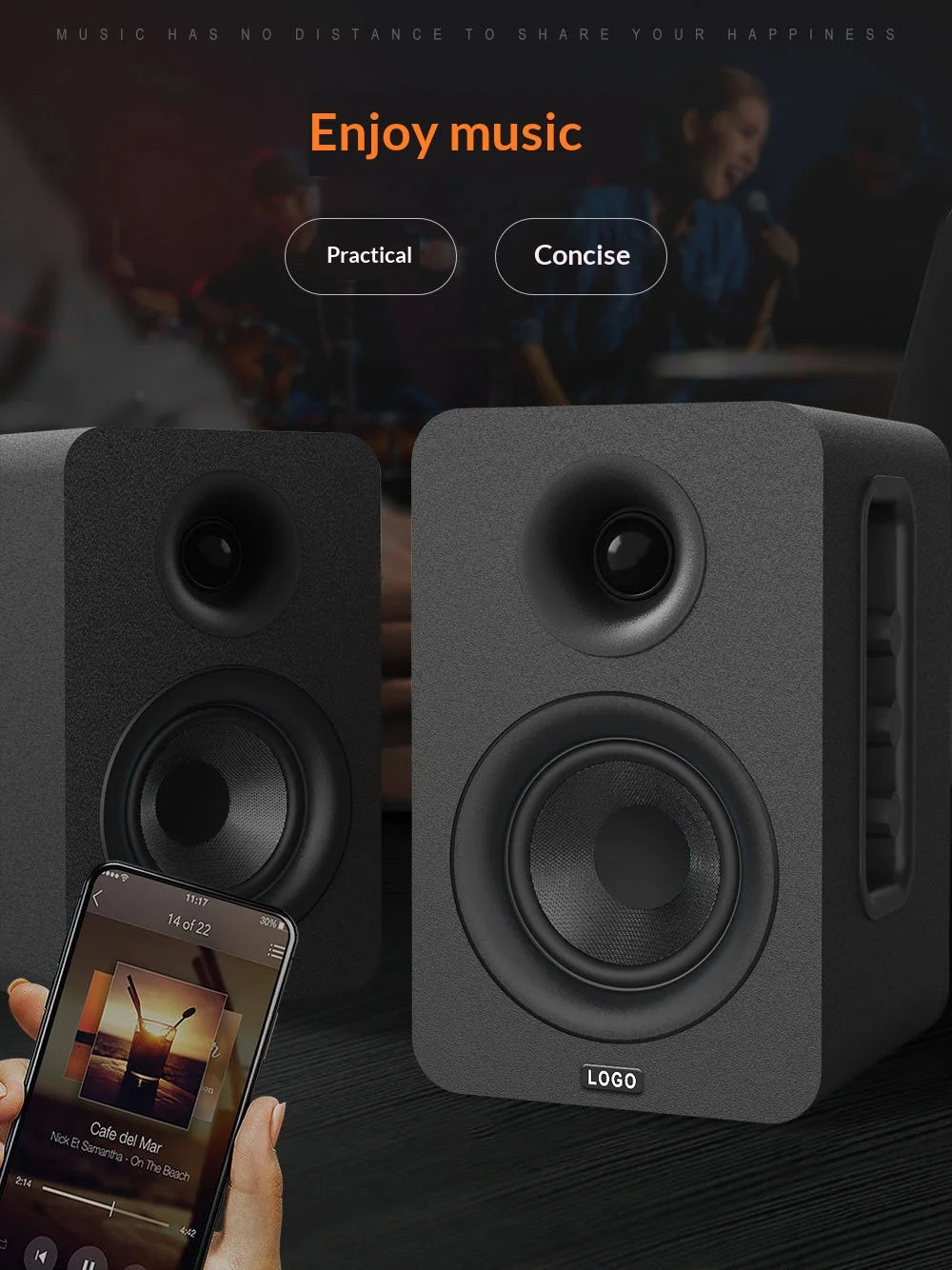 Bookshelf Speaker HIFI Monitor Speaker Audio Subwoofer Player Speaker Home Theater Pair Box Surround Sound System