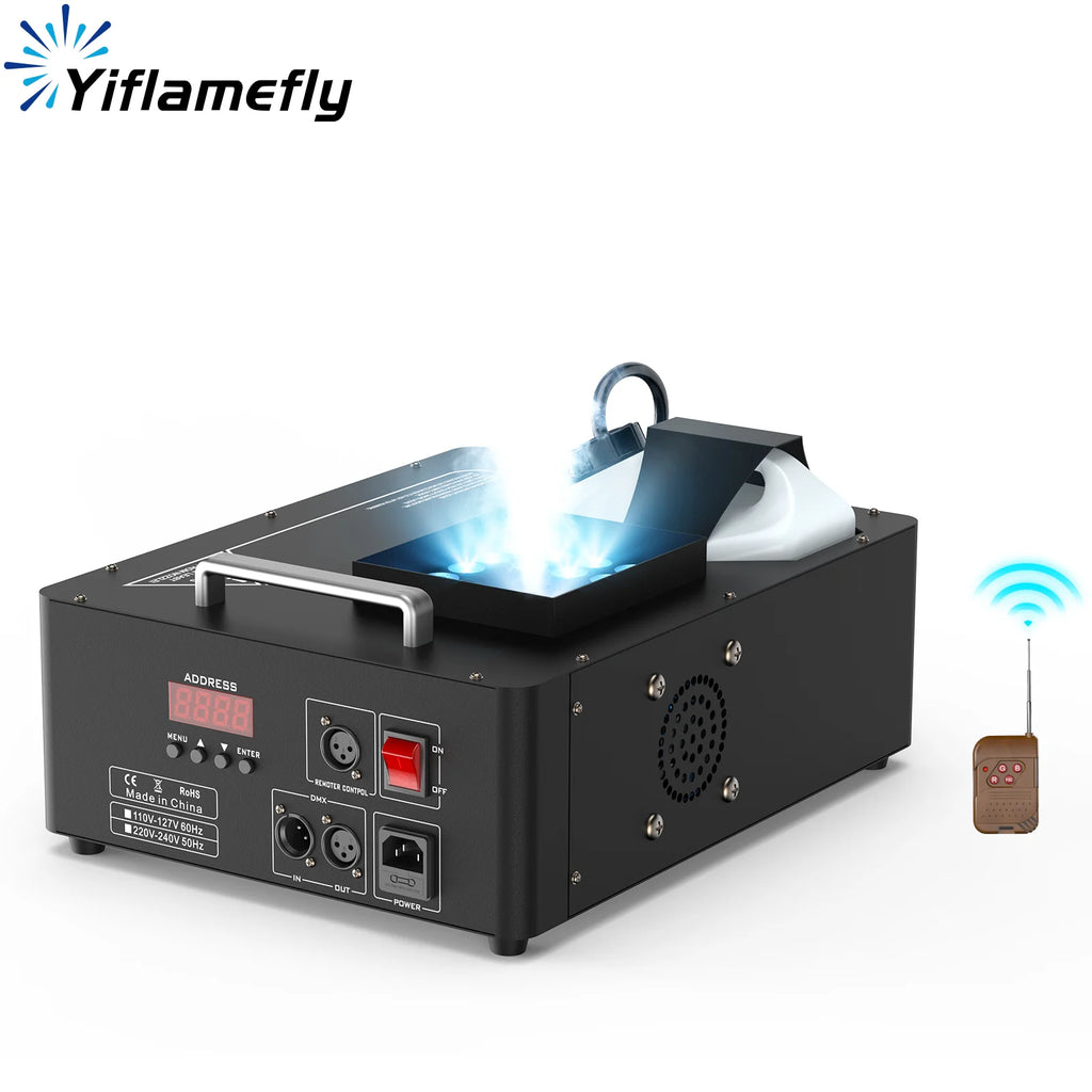 Yiflamefly 1500W Smoke Machine With 24RGB LEDs Vertical Fog Machine Stage Lighting  Spray Fogger For DJ Show Weeding Party Show