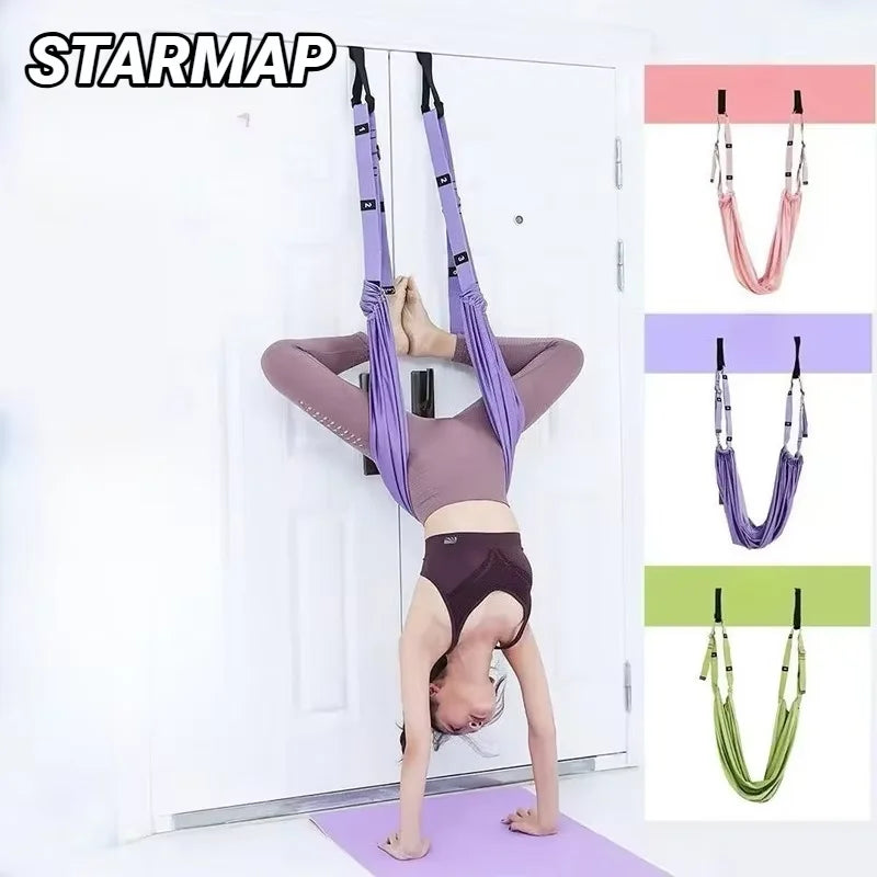 Adjustable Aerial Yoga Strap Pull Rope Women Hammock Stretch Leg Splits Trainer Female Gym Belt Swing Stretching Fitness