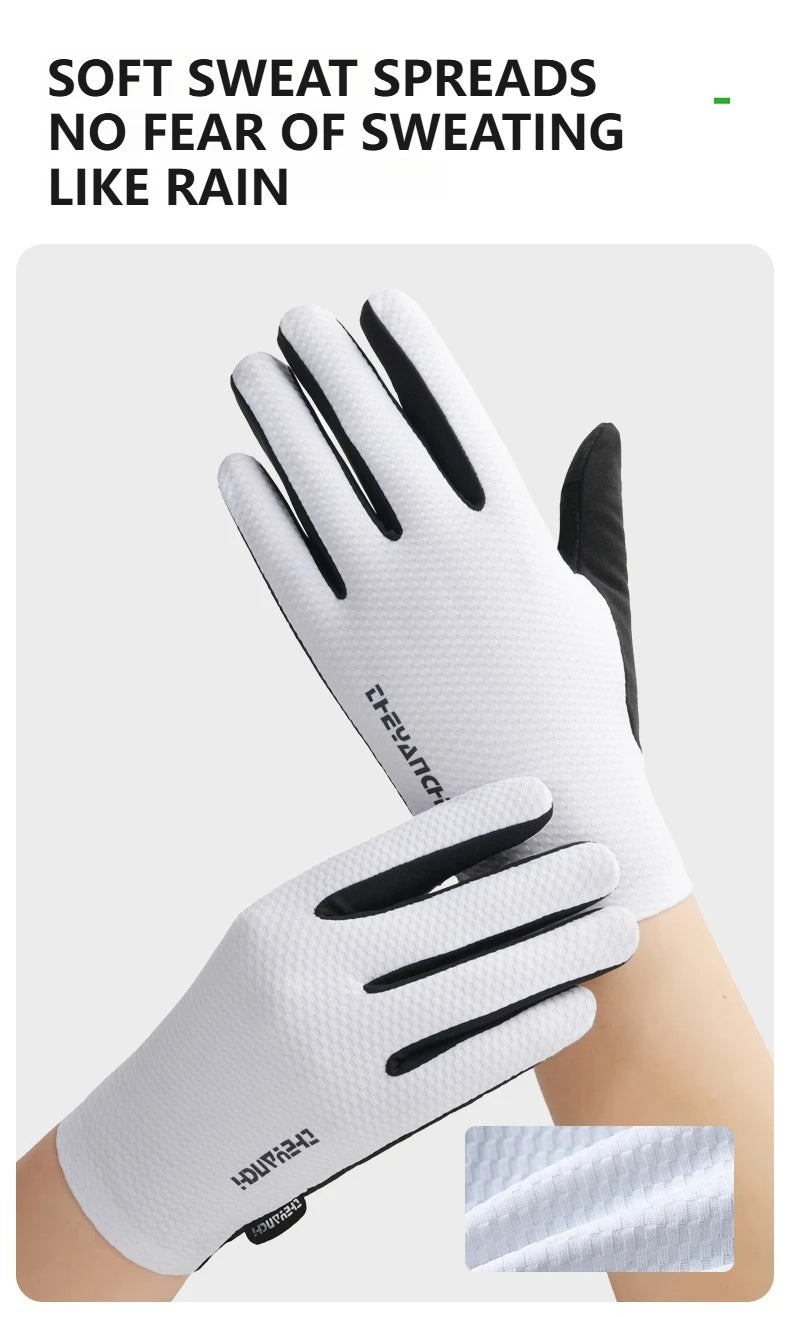 LOOGDEEL Cycling Gloves SBR High Elasticity Shock Absorption Cycling Gloves Lightweight Breathable Non-slip Full-Finger Gloves