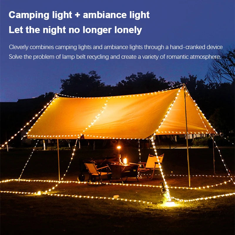 Outdoor Camping Light Star River Tape Measure Camping Atmosphere Light Waterproof Portable String Light Camping Tent Light