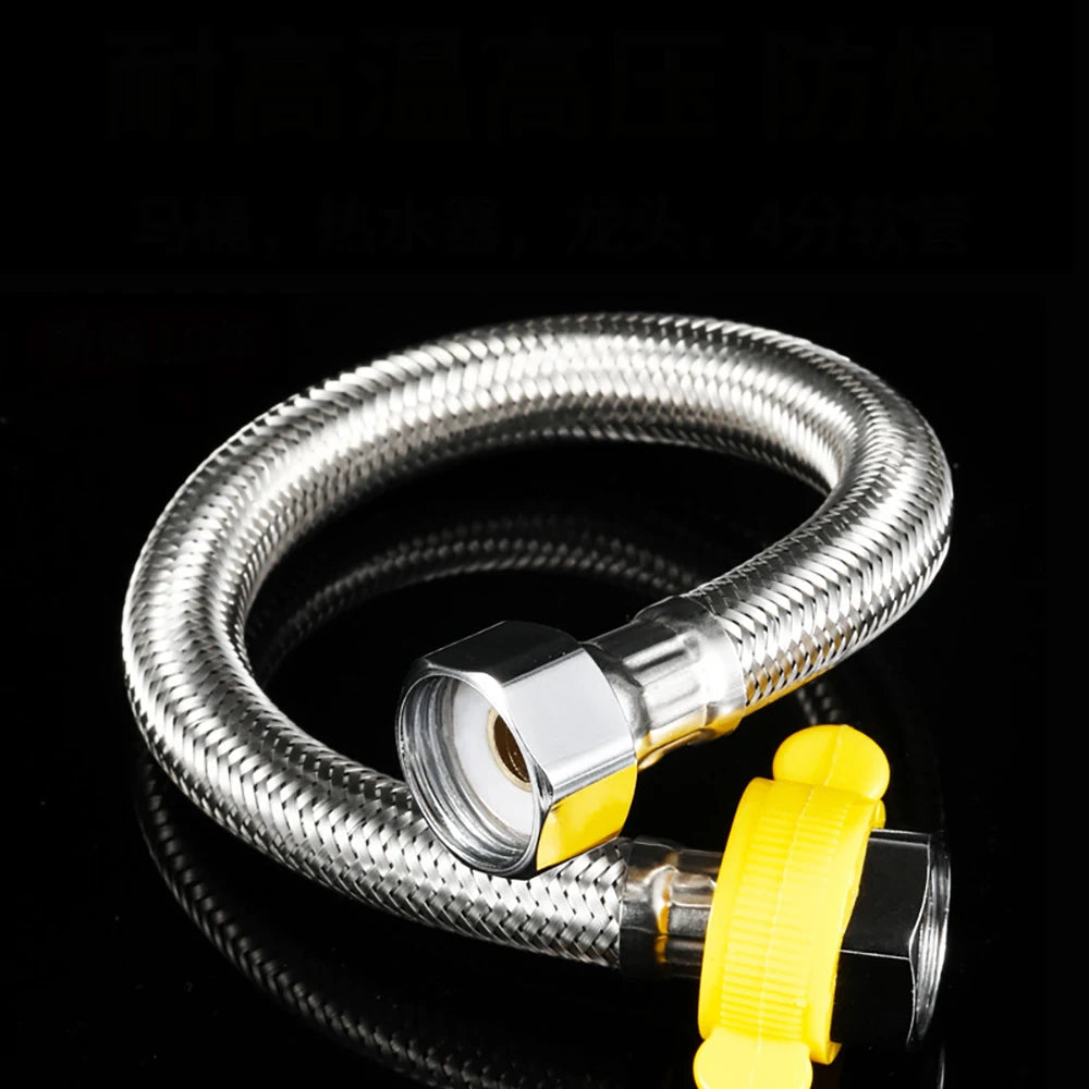 Hot and Cold Water Faucet Inlet Hose 304 Stainless Steel Faucet Braided Water Pipe  Heater Flexible Connecting Pipe
