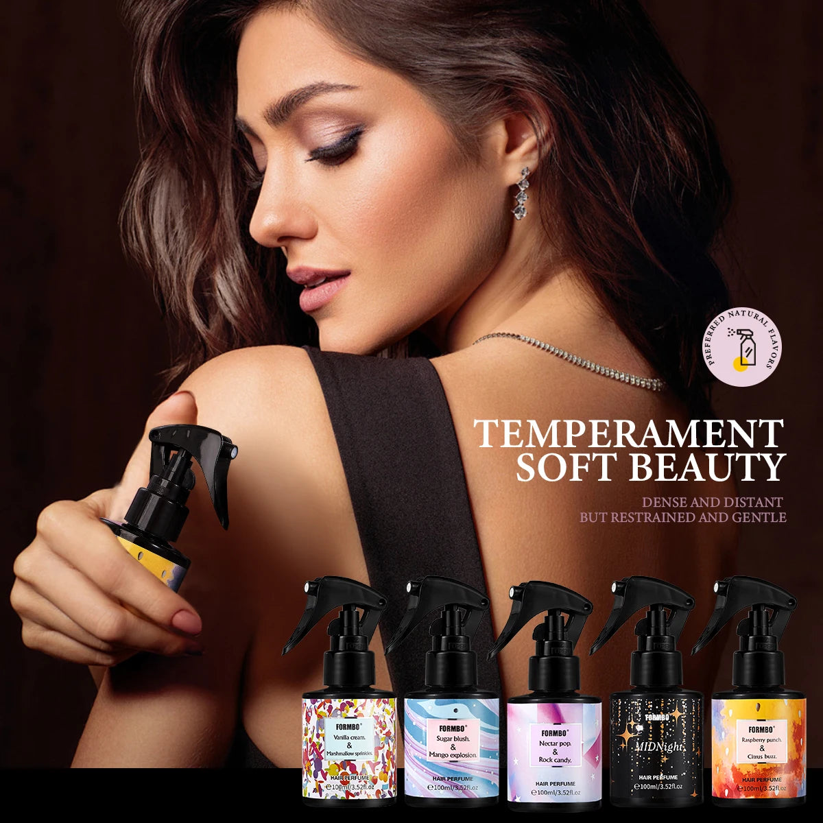 Long Lasting Car Air Freshener Spray, FORMBO Hair Perfume Auto Deodorizer, Remove Odor Aromatherapy Mist for Car Interior, 100ml