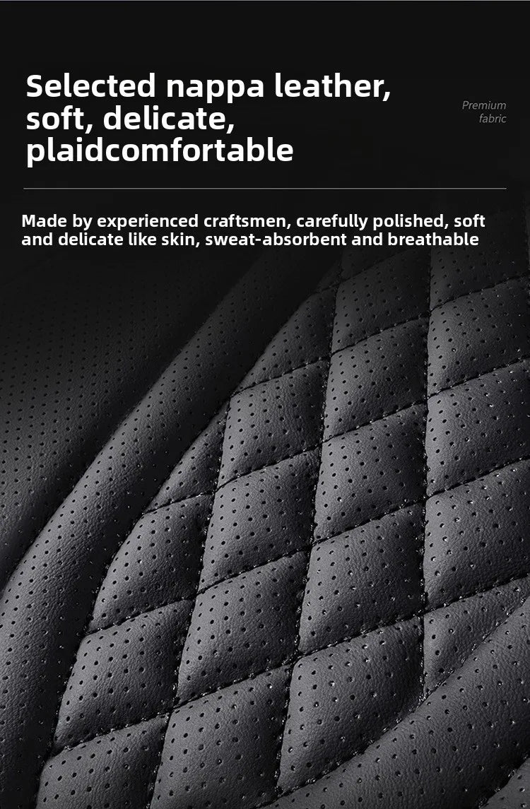 Universal Sporty Seat Luxury Car Seat Full Cover Perforated Breathable Leather Sedan SUV. Cushion Car Seat Full Cover Protection