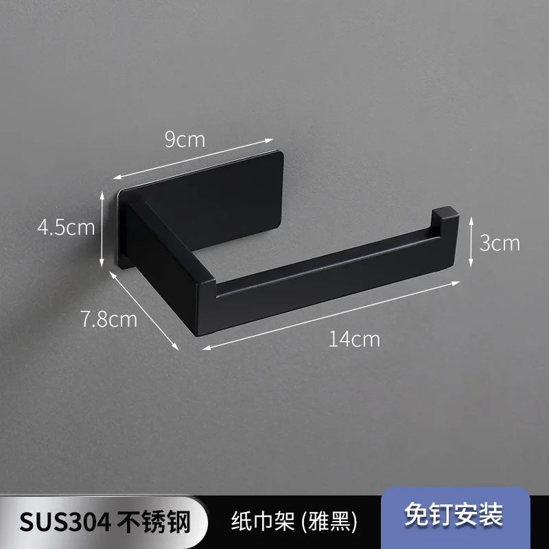 Stainless Steel Hygienic No Drill Toilet Paper Holder Wall Mounted for Bathroom Kitchen Tissue Roll Holder No Screw
