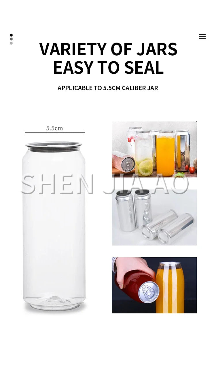220V Can Sealing Machine Commercial Plastic Cans Automatic Beverage Sealing Machine Cup Milk Tea Equipment Complete