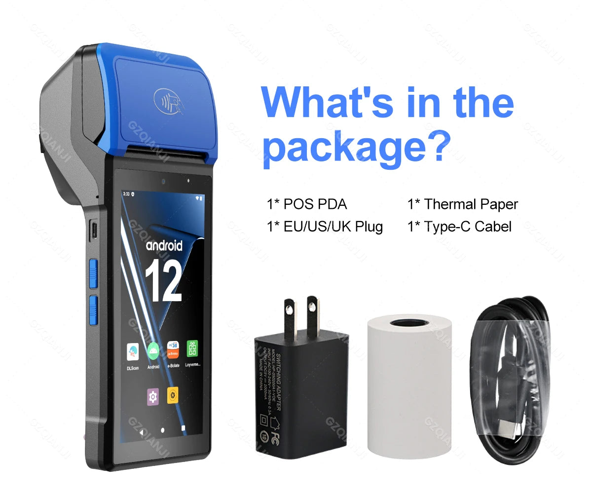 Android 14/13/11 3G 4G Handheld POS Terminal With 58mm Thermal Printer 1D 2D Scanner NFC Reader RAM3GB ROM32GB Mobile Device