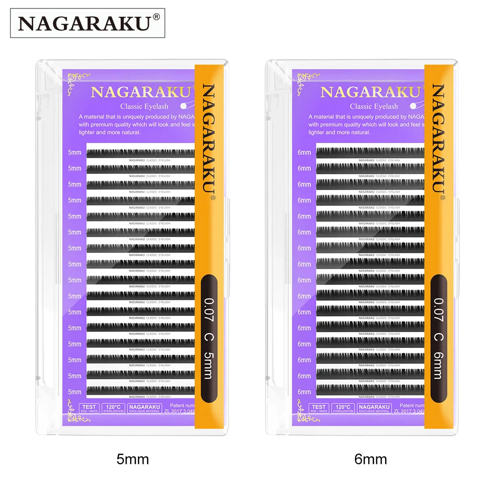 NAGARAKU Synthetic Mink Individual Eyelash Extensions 5/6/7/8mm Upper Lash & Bottom Lash Brow Maquillaje High Quality Makeup