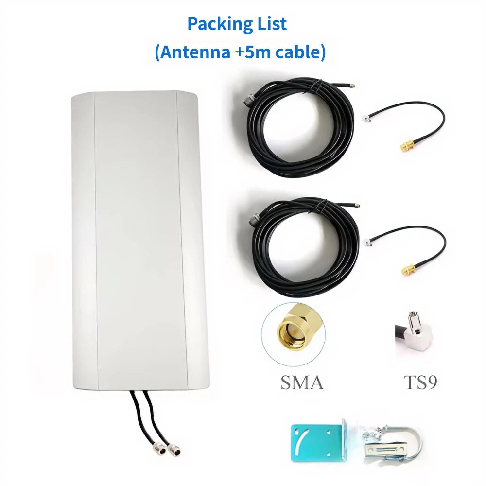 High Gain 5G 4G LTE Outdoor Enhanced Antenna 2X14dBi Dual Polarized MIMO Waterproof Antenna For Router Wireless Access Point