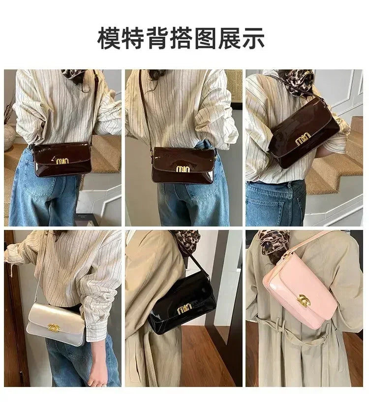Classic Designer Leather Handbag For Women Crossbody Shoulder Bag Elegant Ladies Tote Purse Luxury Brand
