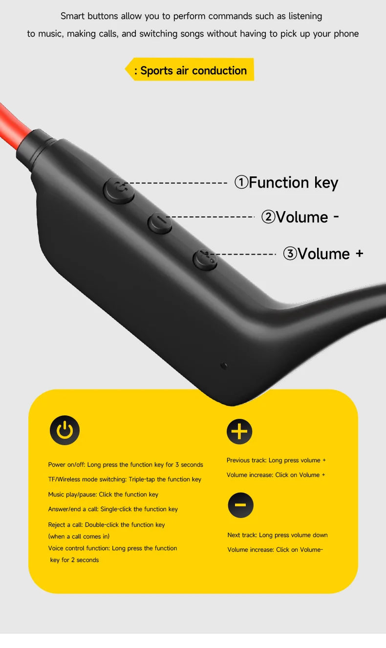 Lenovo Bone Conduction Headset Bluetooth 5.4 With Mic Waterproof Exercise Fitness Wireless Sports Headphone New 2026