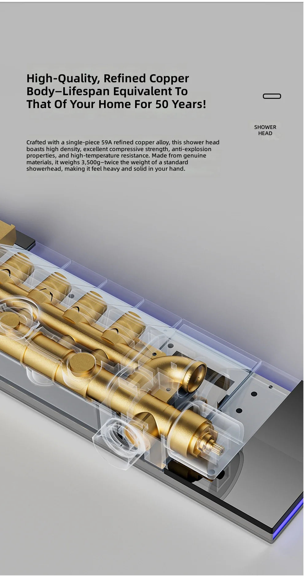 Shower Set, Thermostatic LED Display, Piano Key Pressurized Nozzle, Bathroom Home Decor, Water Saving Faucet System
