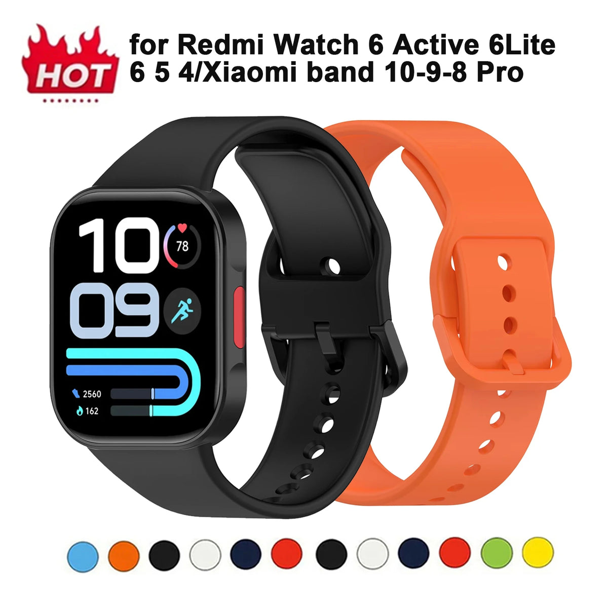Silicone Strap For Redmi Watch 6 Active 6Lite 5 4 Smartwatch Sport Strap Wristband For Xiaomi 10-9-8 Pro Bracelet Accessories