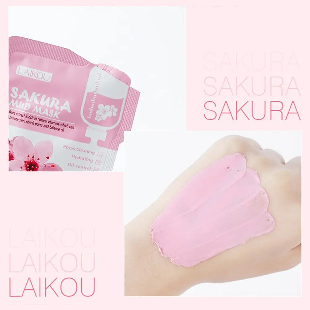 Sakura Mud Mask Brightening Hydrating Face Mask Skin Clean Facial Cleansing Clay Hydrating Anti Wrinkle Skincare 1/5/10pcs
