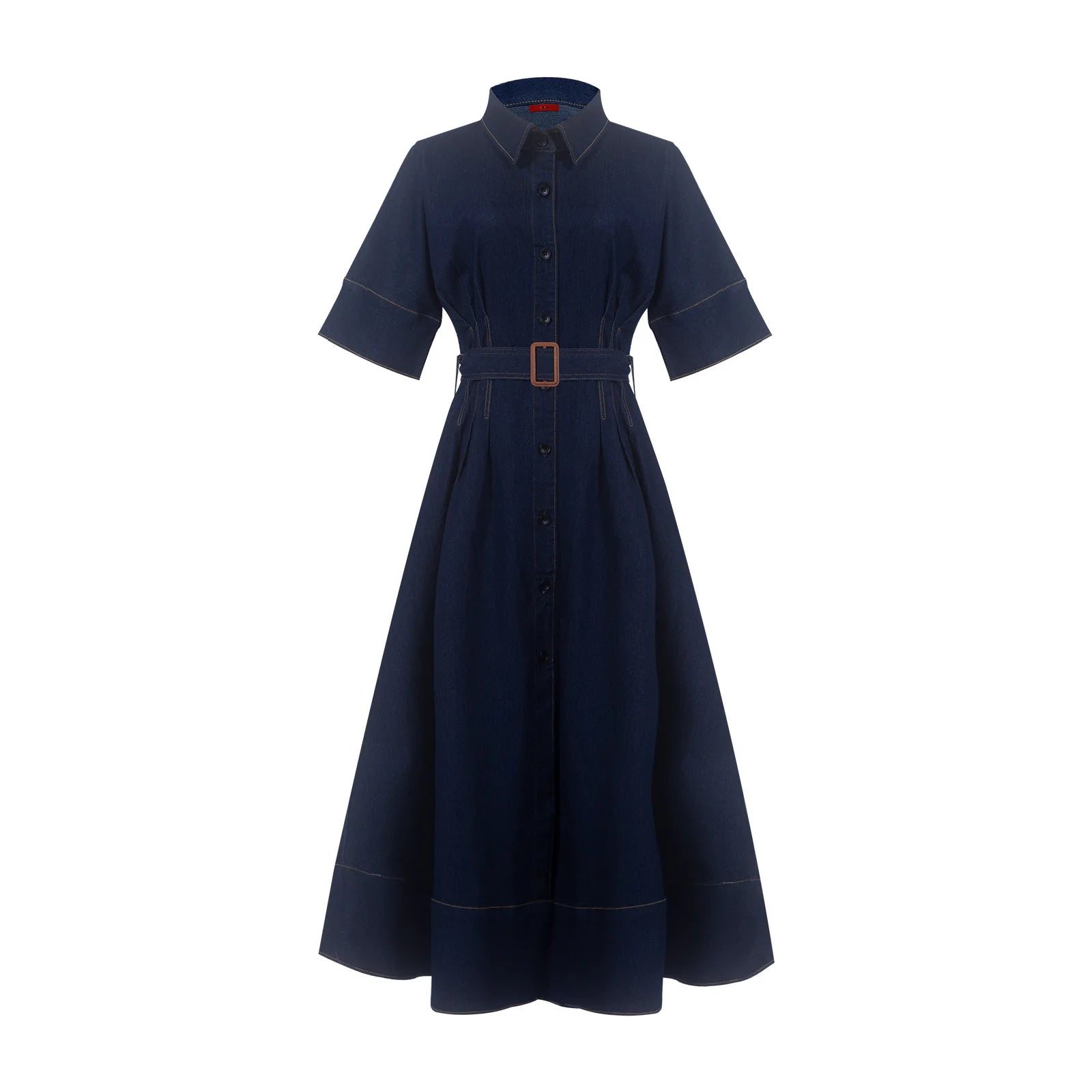Women's Denim Long Dress 2025 Autumn New Texture navy blue Women's Business Long Dress