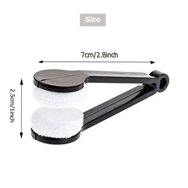 Portable Multifunctional Eyeglass Cleaning Wipe Green Microfiber Lens Brush for Sunglasses Glasses Compact Travel Scratch Free T
