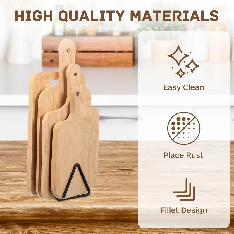 Sturdy Kitchen Storage Shelf , Heavy-Duty Metal Cutting Board Organizer-Space-Saving Kitchen Storage Rack with Triangular Design