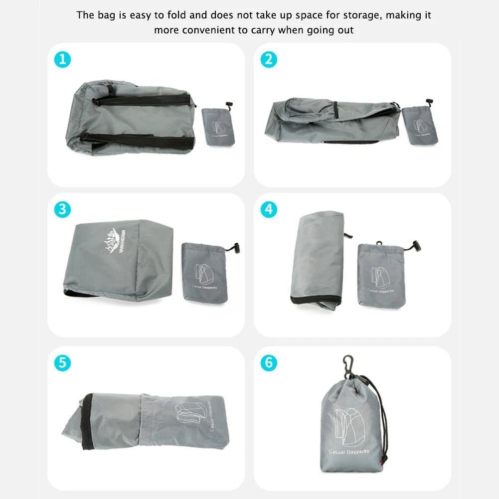 20L Unisex Lightweight Outdoor Backpack Portable Foldable Women Men Camping Hiking Travel Daypack Leisure Waterproof Sport Bag