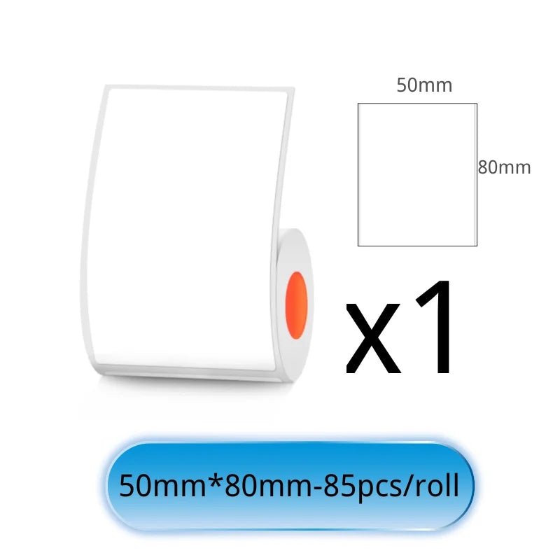 SINMARK White Sticker 3/6/10 Rolls Waterproof Paper Adhesive Label Anti-Oil Use for SK58/SK20/SK35 Mini Thermal Printer Tape