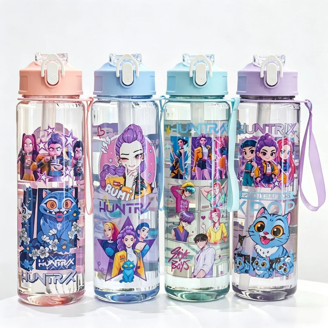 Gradient Water Bottles 750ml High-capacity Drinking Straw Cup Portable Girl Outdoor Bottles Office School