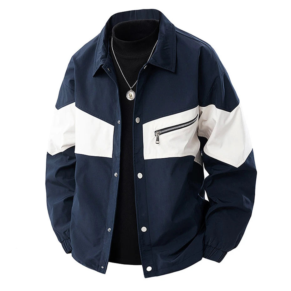 8XL Plus Size Jacket Men Patchwork Coat Spring Autumn Fashion Casual Patchwork Cargo Jacket Male Big Size Outerwear