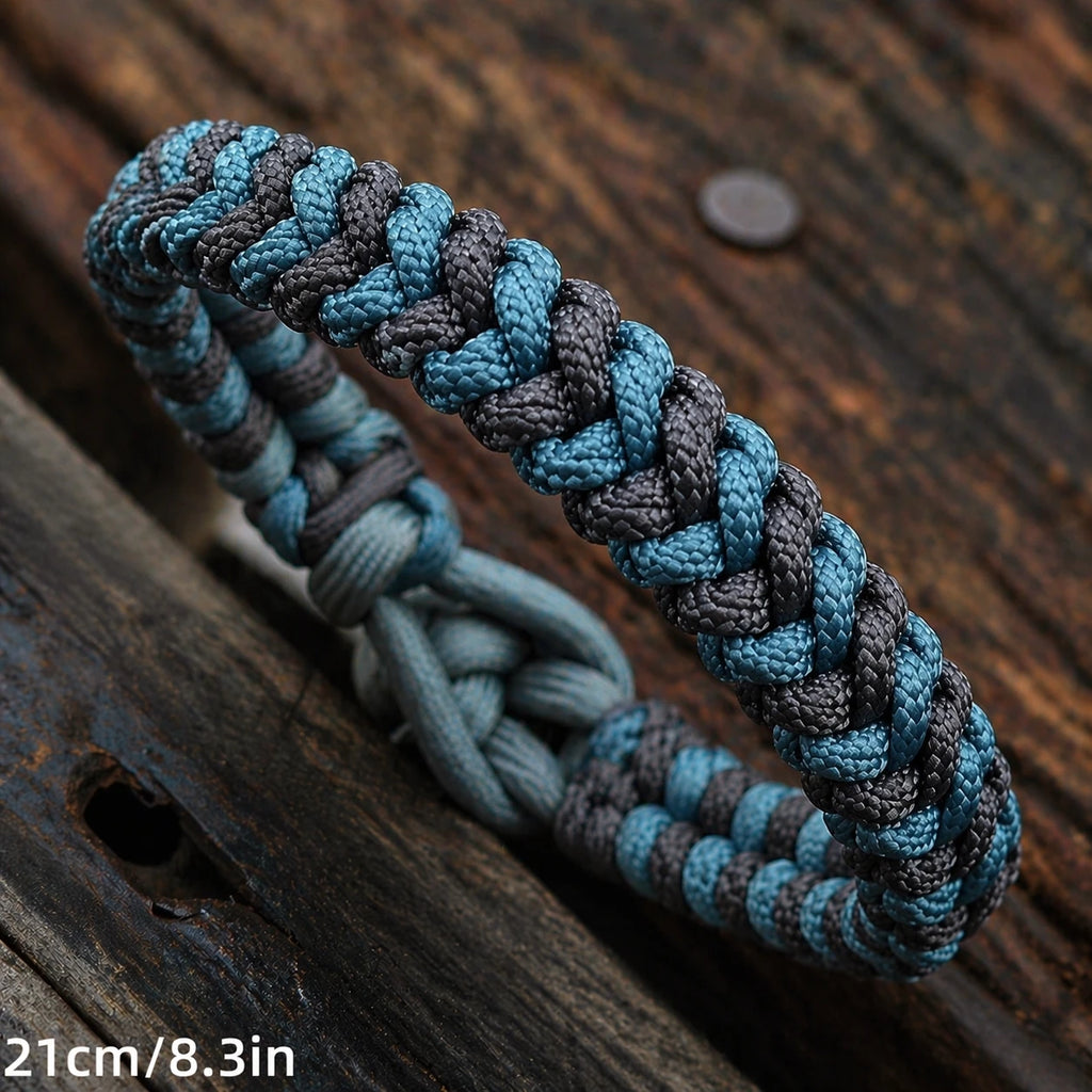 Paracord Survival Bracelet for Men Women, Handmade Tactical Outdoor Rope, Adjustable Hiking Camping Gear