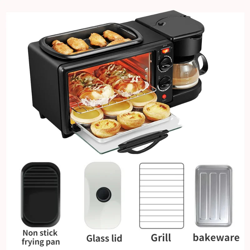 Factory direct sales Spot 3 in 1 Breakfast Station Oven Coffee Machine Household Multifunctional 3 in 1 Breakfast Machine