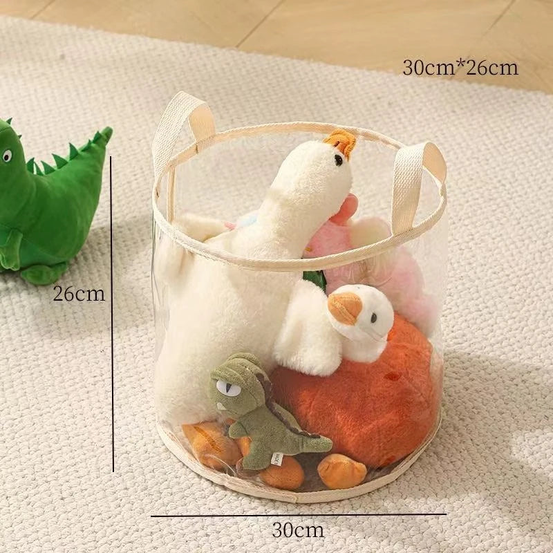 Children's Toys Storage Basket Transparent Storage Box Sub Block Plush Toys Large-capacity Household Multifunctional