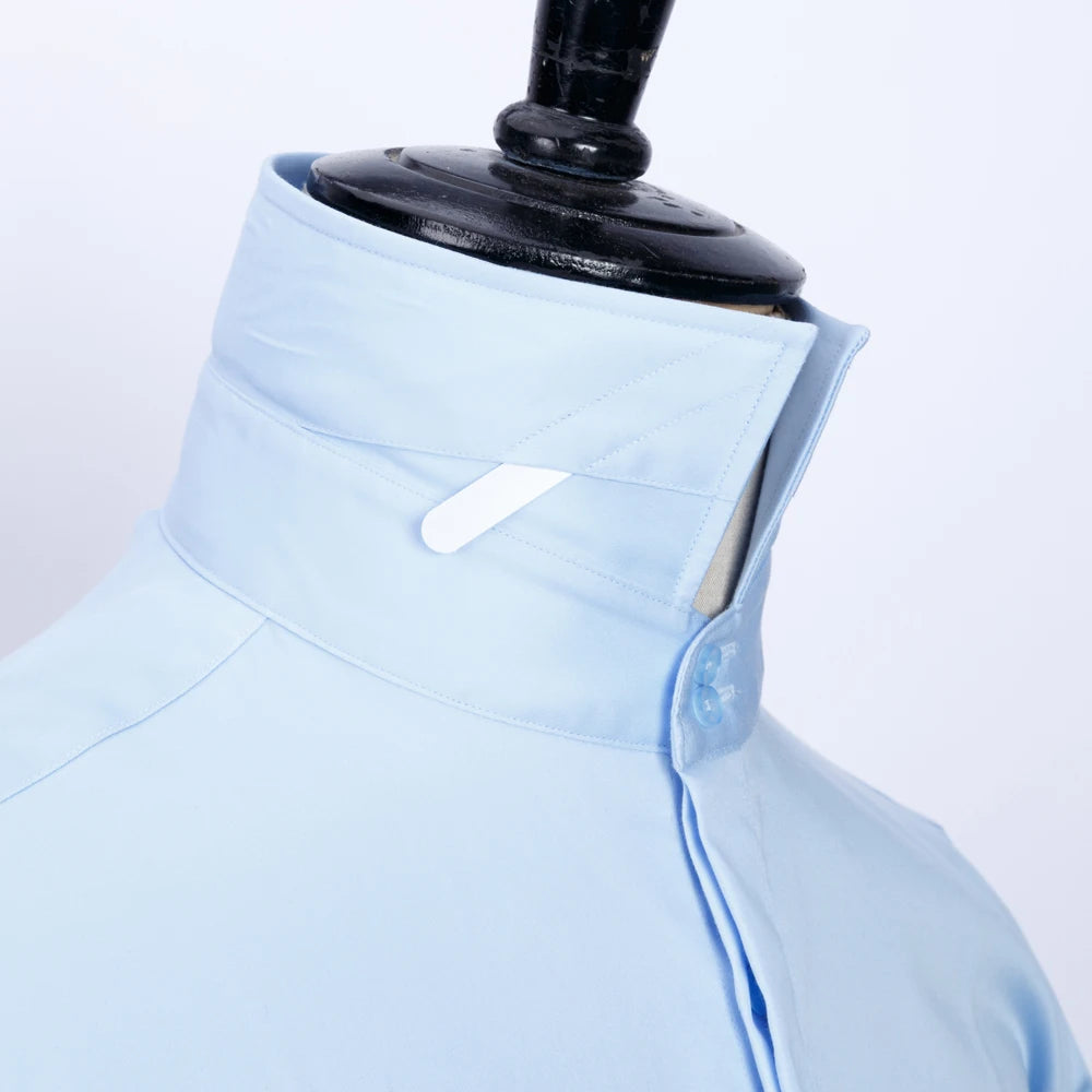Men's 100% Cotton Iron-Free French Cuff Shirt Front Hidden Buttons Removable Collar Stays Formal Business Long Sleeve Shirts