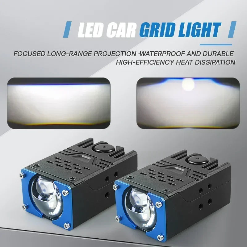 130W Car Grille Spotlight Projector Len Light 80000LM Super Bright Work Lights Motorcycle Lorry Truck Auxiliary Spotlight 6000K