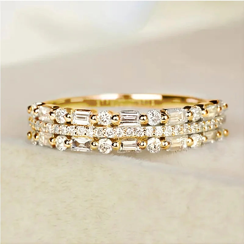 CAOSHI Gorgeous Stylish Wedding Party Rings with Multi-layer Zirconia Female Luxury Fashion Finger Accessories Delicate Jewelry