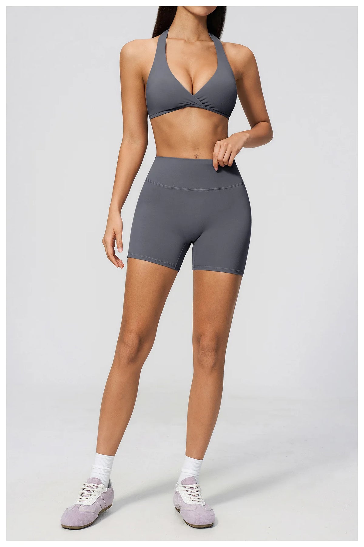 Women Tracksuits 2PCS Yoga Suit Gym Outfits Workout Clothing Deep V Workout Bra High Waist Butt Lift Pants Outdoors Sports Set