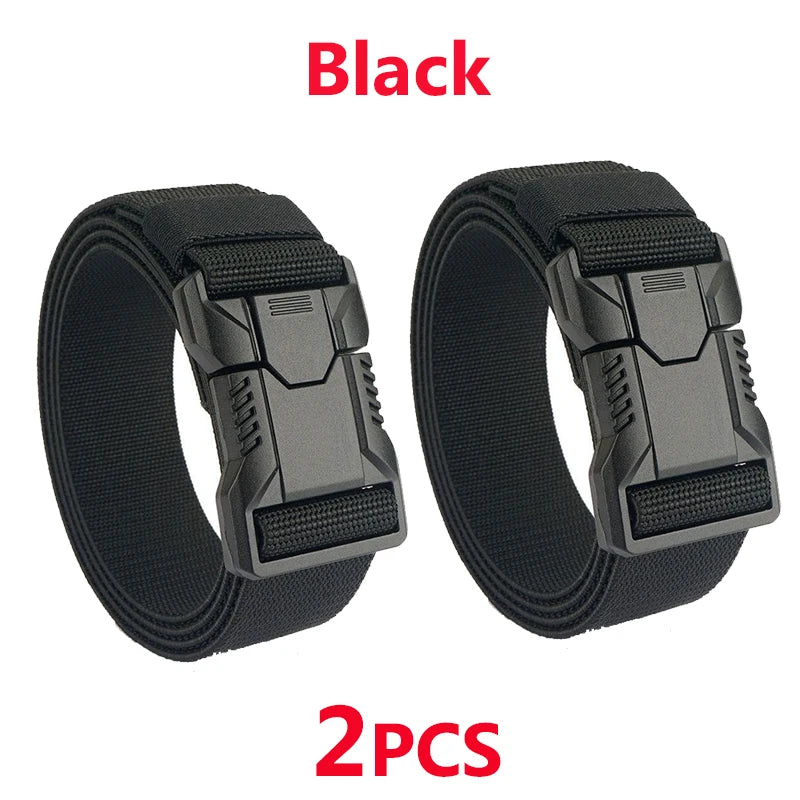 Nylon Tactical Belt Men Automatic Buckle Quick Release Military Belt Outdoor Casual Workwear Training Pants Heavy Duty Web Belt