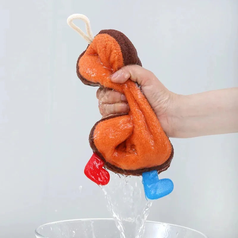 Towel Home Decor Hanging Hand Towels for Kitchen Bathroom, Super Soft Hand Dry Towels with Hanging Loops, Cute Cartoon Towels