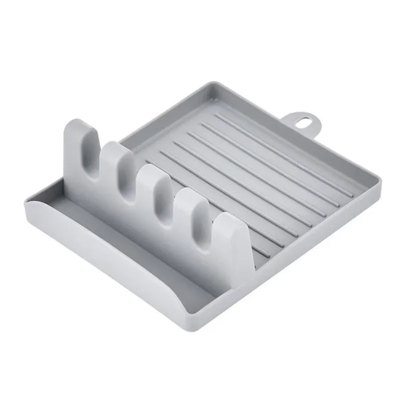 Kitchen Spoon Holders Fork Spatula Rack Shelf Organizer Plastic Chopsticks Holder Non-slip Spoons Pad