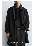 MAMELICCE Original design Mid-length woolen coat Wool-blend coat Classic business casual Autumn and winter trench coats Men coat