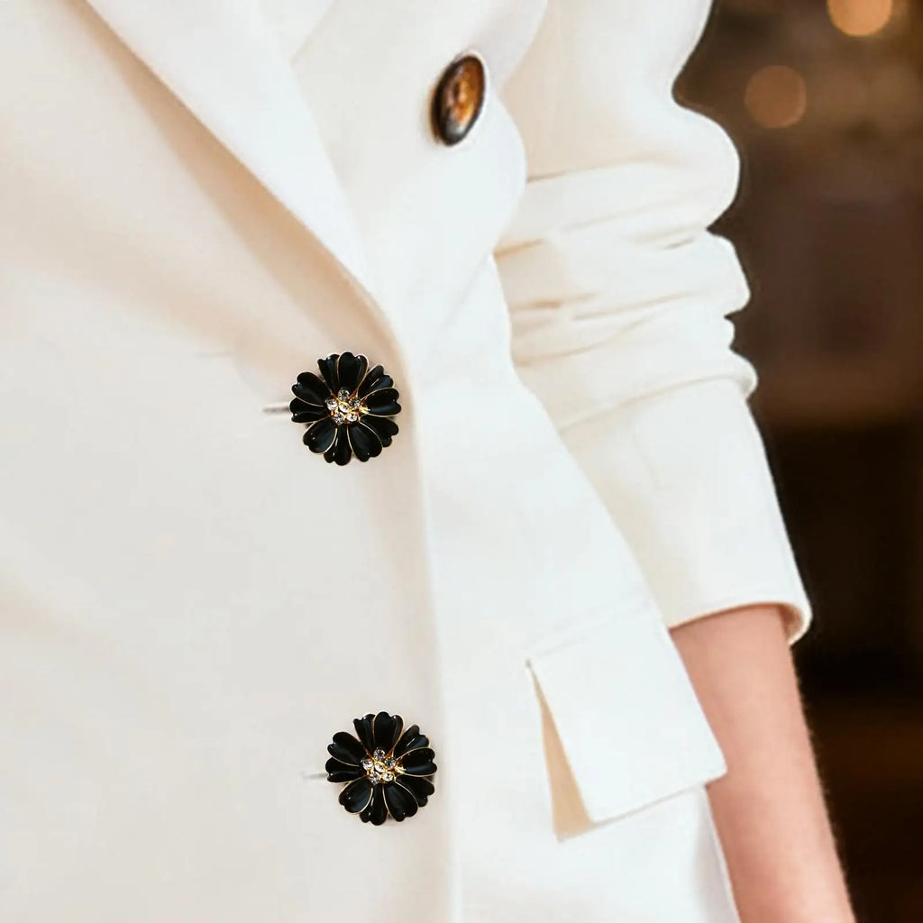 Petal rhinestone cufflinks Button Covers Flower Shaped Button Cover Cufflinks for Women for Sewing Jeans Dress Fabric Blouse