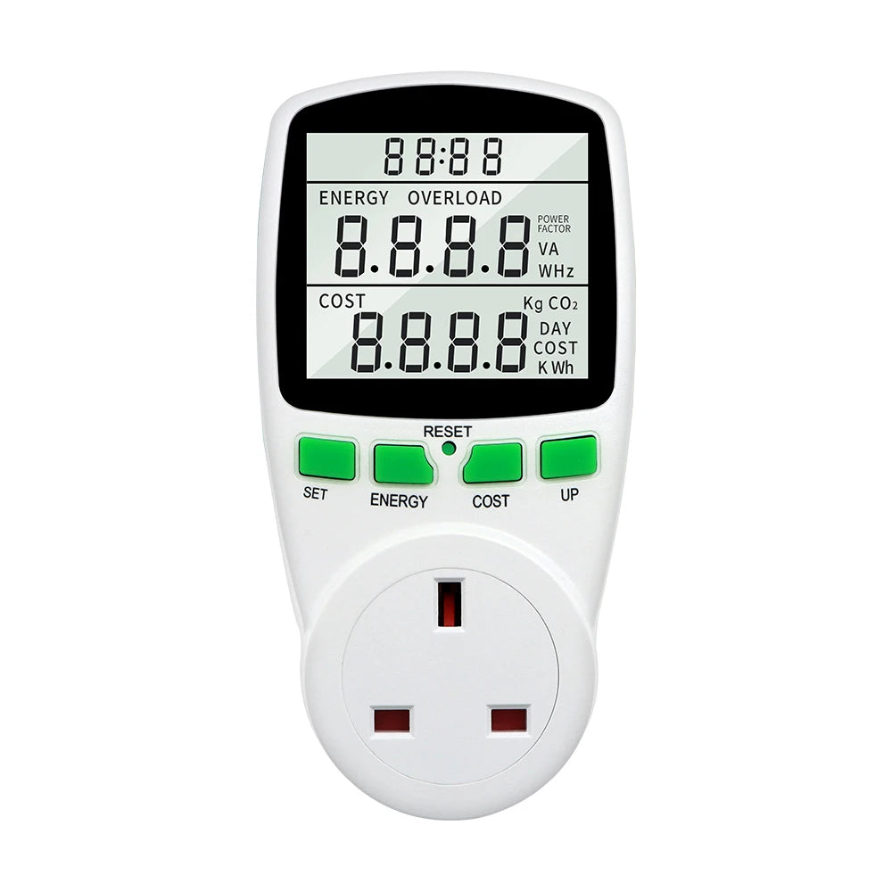 Electricity Power Meter Wattmeter LCD Energy Meter Socket Electric Tester Measuring Outlet Power Analyzer EU UK AU US FR