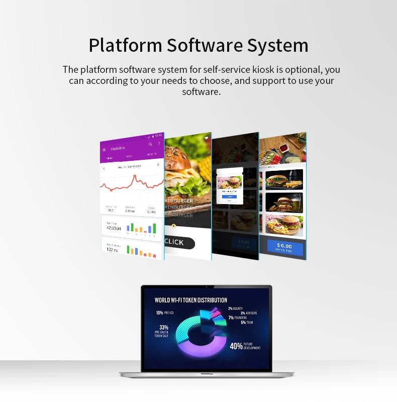 Wall Mount Or Floor Stand Android Os Self Ordering Kiosk Software Touchscreen Interactive Self-service Kiosk
