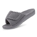 Evshine Women's Orthopedic House Slippers Arch Support Indoor Fur Slippers with Adjustable Strap Open Toe Corduroy Bedroom Shoes