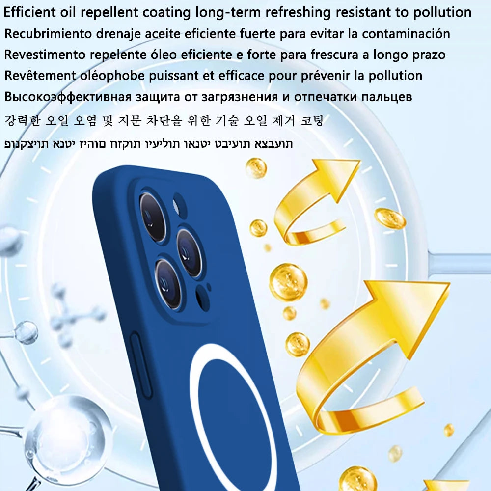 Magnetic Liquid Silicone Cover For Magsafe Case Iphone 14 13 12 Mini 11 Pro Max 7 8 Plus Se 2020 Xr Xs X Camera Precision Hole