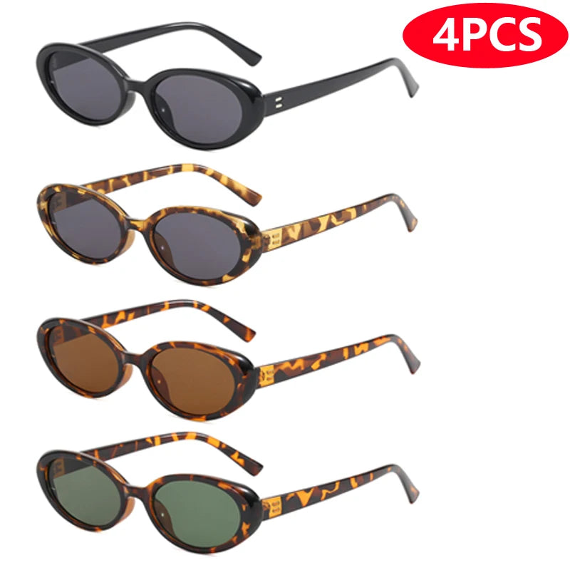 4pcs/7pc Small Oval Sun Glasses Vintage Oval Sunglasses 2024 Men Small Oval Sun Glasses Retro Fashion Women Sun Glasses Oculus ﻿