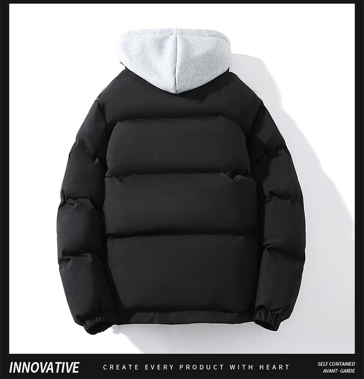 Outdoor Warm Snow Men's Long Coat Parkas Clothes New Fake Two-piece Cotton Jacket Men's Puffer Parka Winter Hooded Jacket
