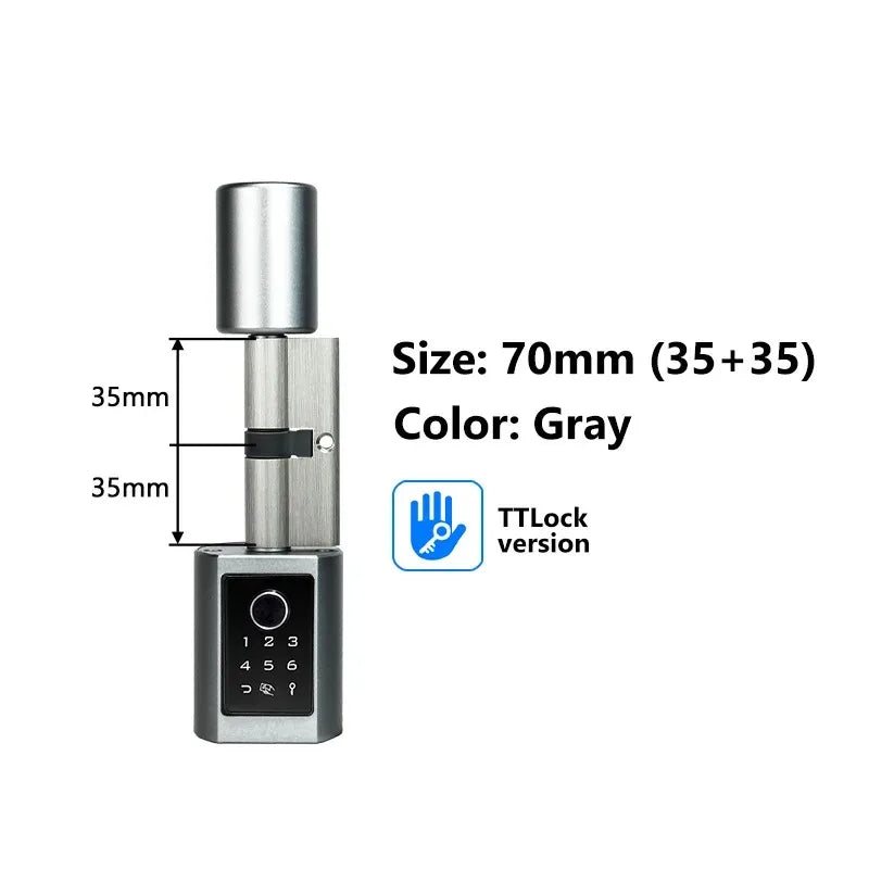 Easy Replacement Cylinder Smart Lock APP TTlock Bluetooth Fingerprint Password NFC Unlock Auto Lock/ Unlock Security Protection