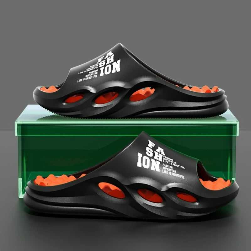 Men's Slippers Fashion Massage Slippers Summer Indoor Platform Slippers Soft Sole Beach Flip Flops Non-Slip Outdoor Men Sandals