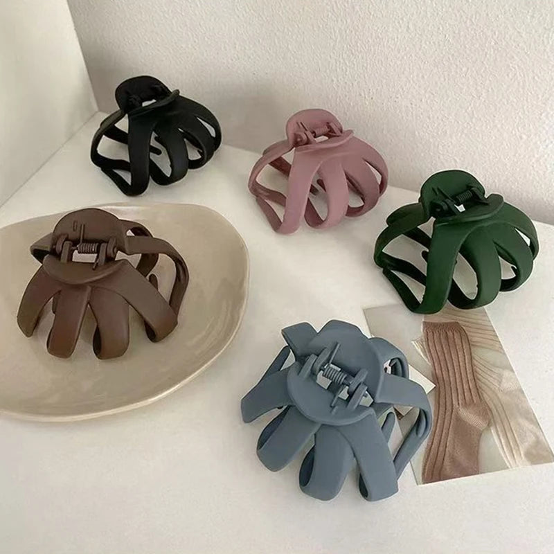 Elegant Solid Pumpkin Shape Plastic Hair Claw For Women Back Head Headband Hair Claw Clip Hairpin Fashion Hair Accessories