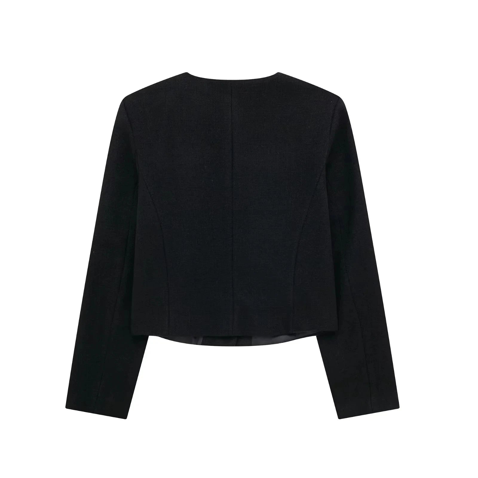 HH Women Vintage Solid Coat Button Long Sleeve O Neck Jacket With Pocket 2024 Spring Elegant Female Casual Outerwear Jakcet