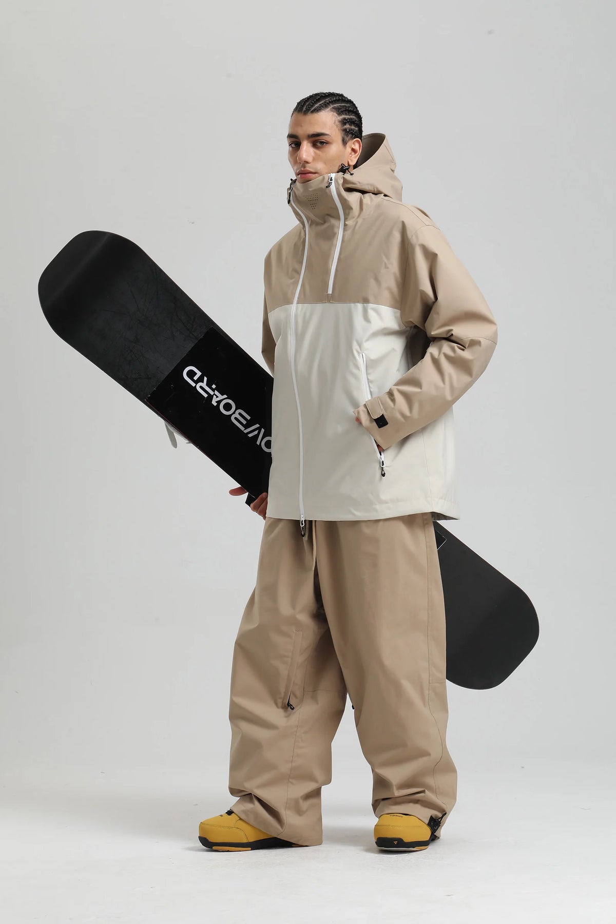Gsou Snow 2025 Unisex Color-Block Ski Suit Loose Fit Snowboard Waterproof Windproof Breathable Professional Winter Outdoor Wear